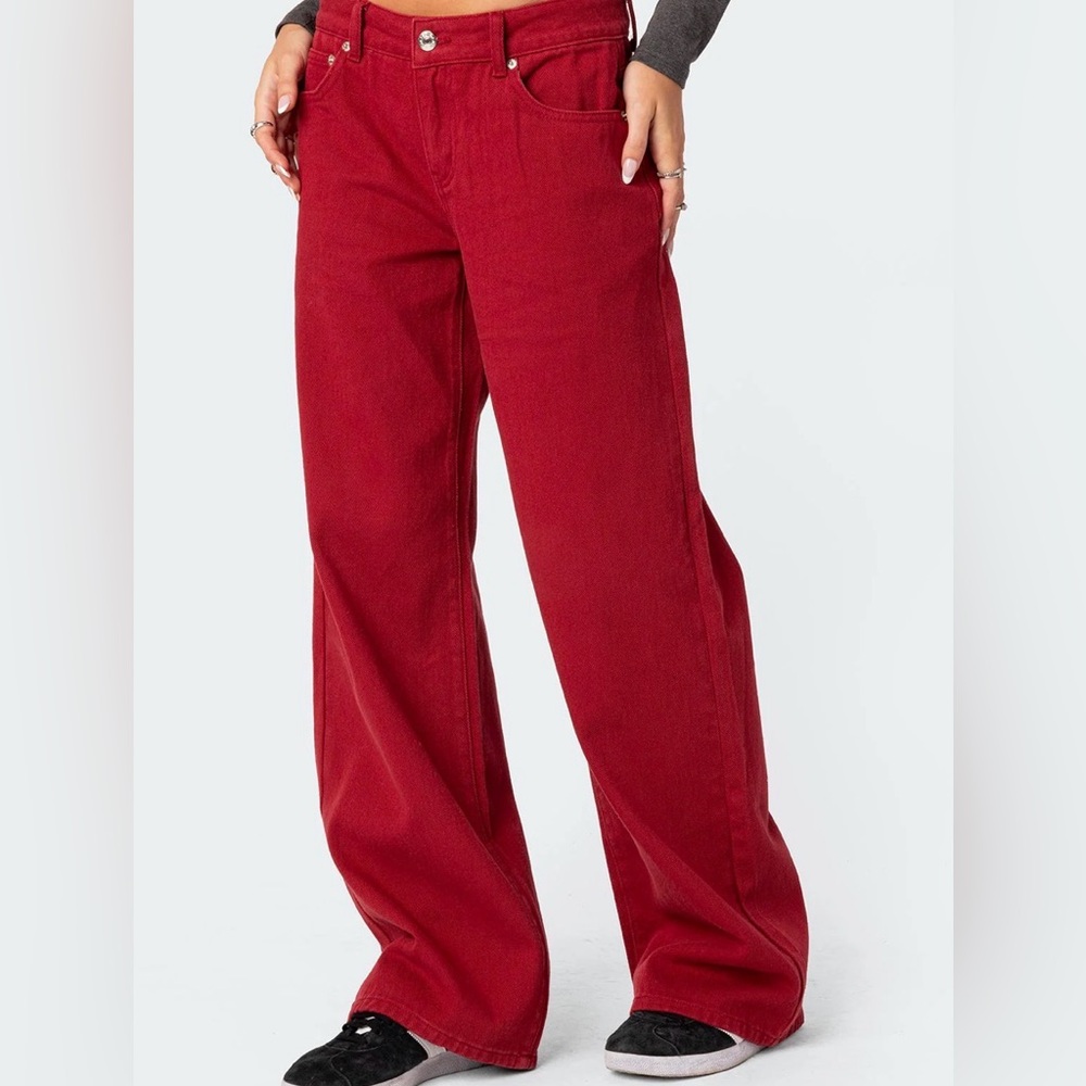 Edikted Red Denim jeans